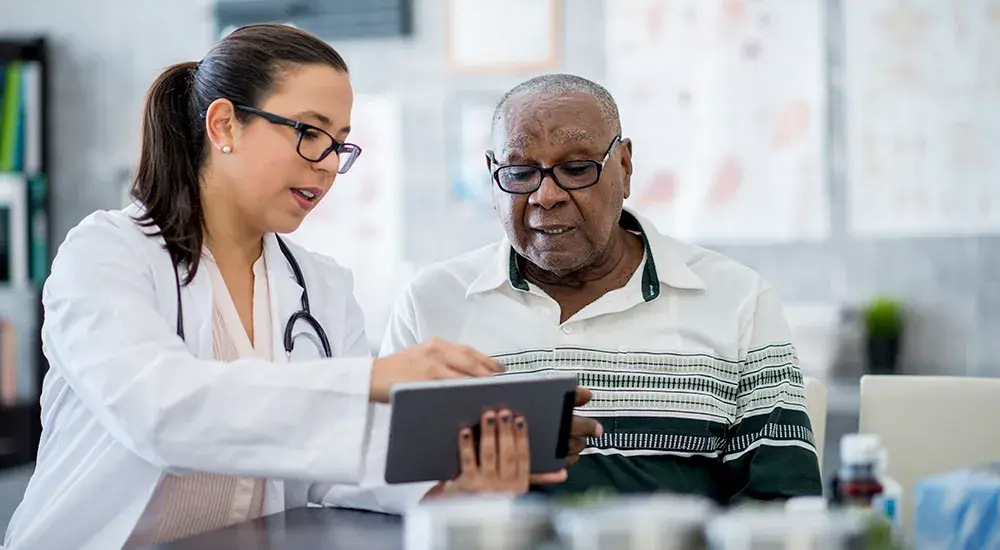 Doctor talking with a veteran